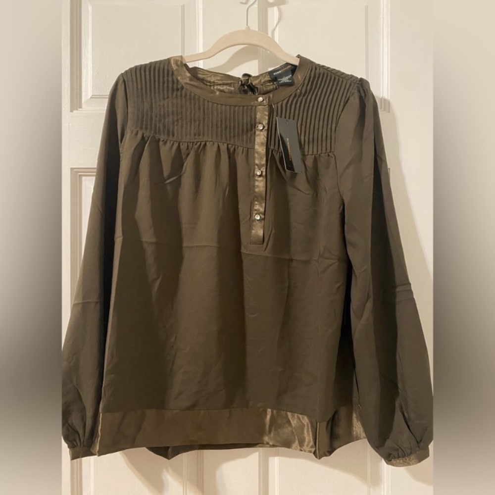 BCBGMAXAZRIA Brown Blouse Size L